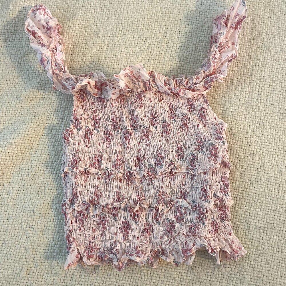 Floral Smocked Crop Top